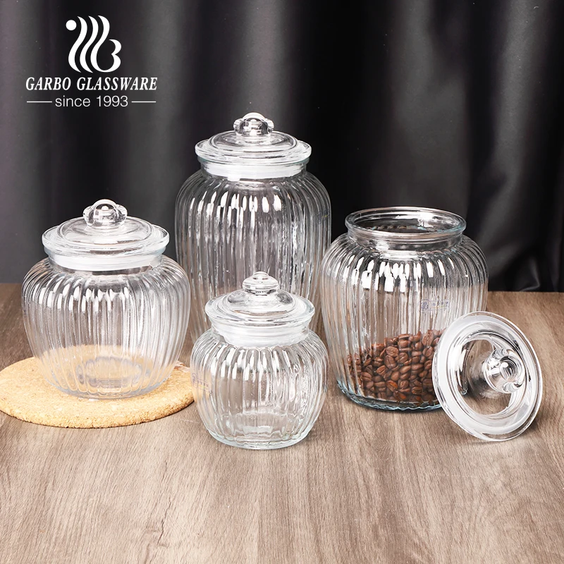 Wholesale factory cheap Home storage collection clear 2L glass food storage jar with tight glass lid for daily life