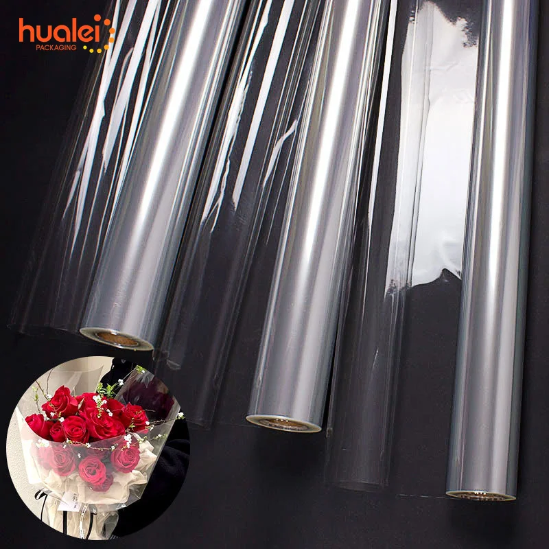 New Design Double Side Waterproof Plastic Bopp Cellophane Roll Film Floral Flower Wrapping Roll Film For Gift