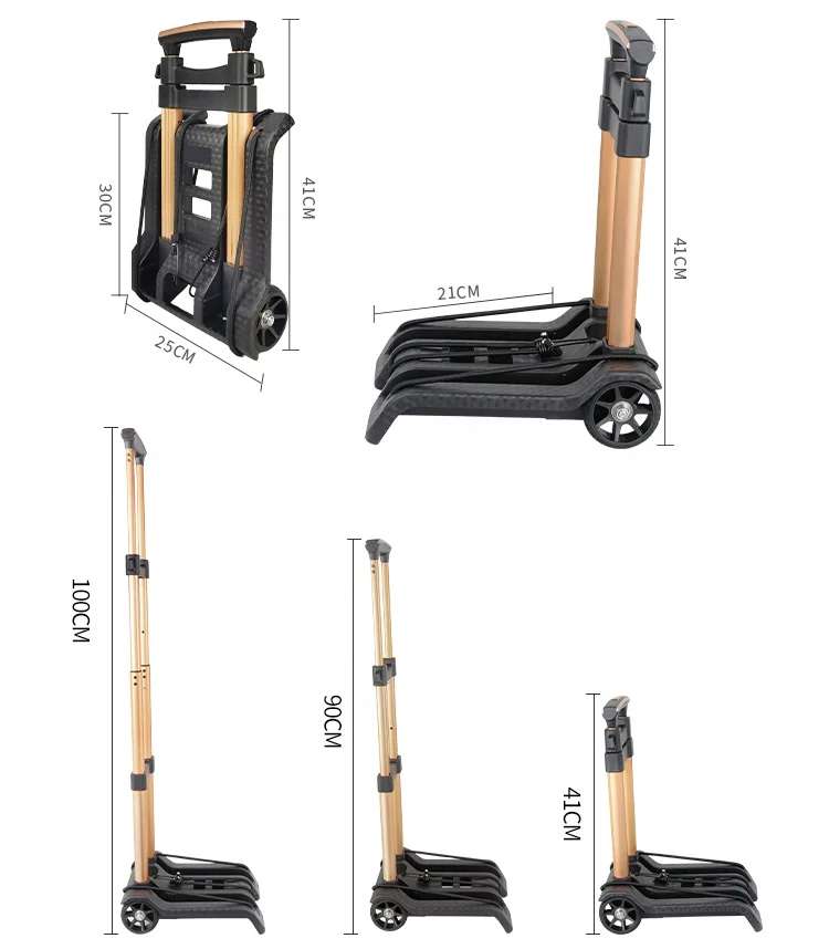 Складная тележка BAOYU, ручная тележка с ручкой, Складная ручная тележка