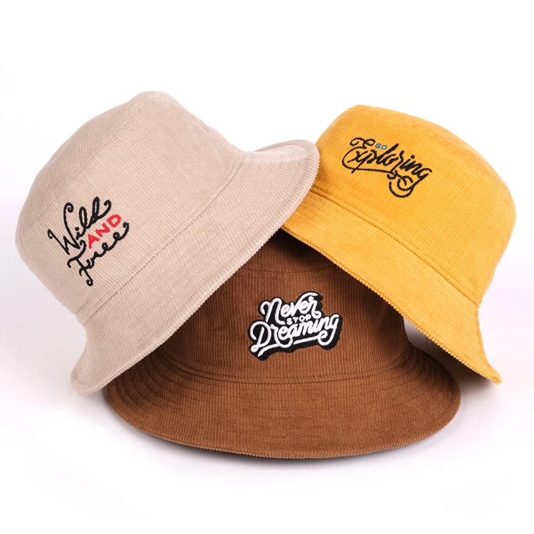 Вельветовая Высококачественная Модная Складная хлопковая шляпа с вышивкой для рыбаков