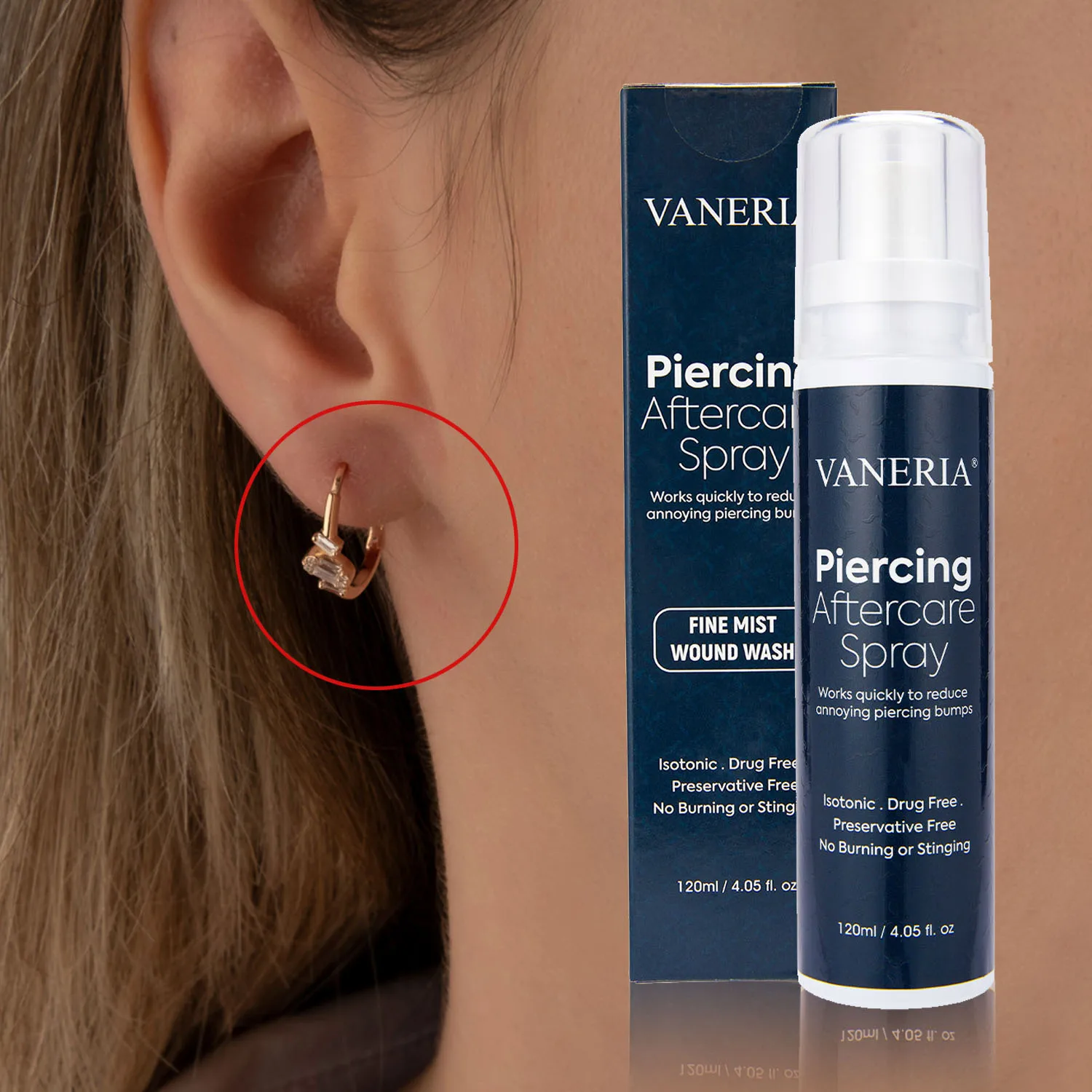 VANERIA Piercing Tattoo Aftercare Preservative-free Gently Enhances Healing Piercing Aftercare Spray