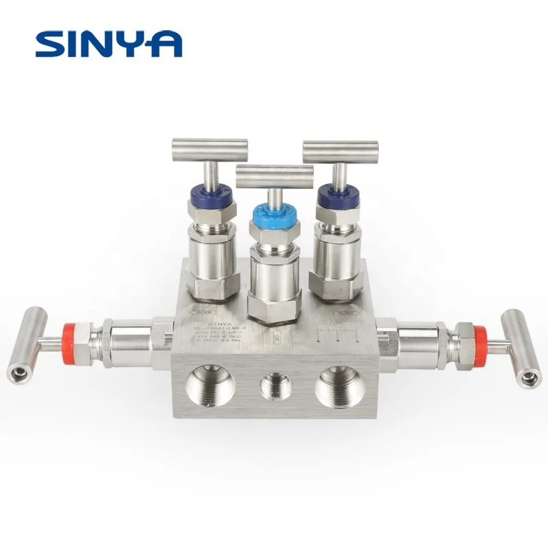 Double block & bleed T Type Instruments  for Pressure Transmittes Isolation Five Valve Manifolds With Bleed  5  Valve Manifolds