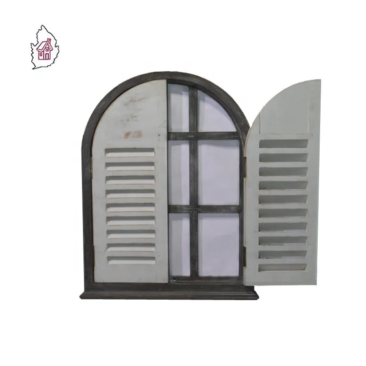 European Arched Window Shape Large Custom Antique wall decorative wood framed mirrors decoration