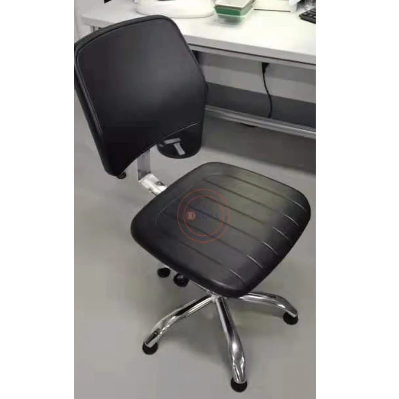 Detall- Adjustable esd cleanroom Movable Dental pu laboratory lab anti static swivel lift Industrial Chair with wheels