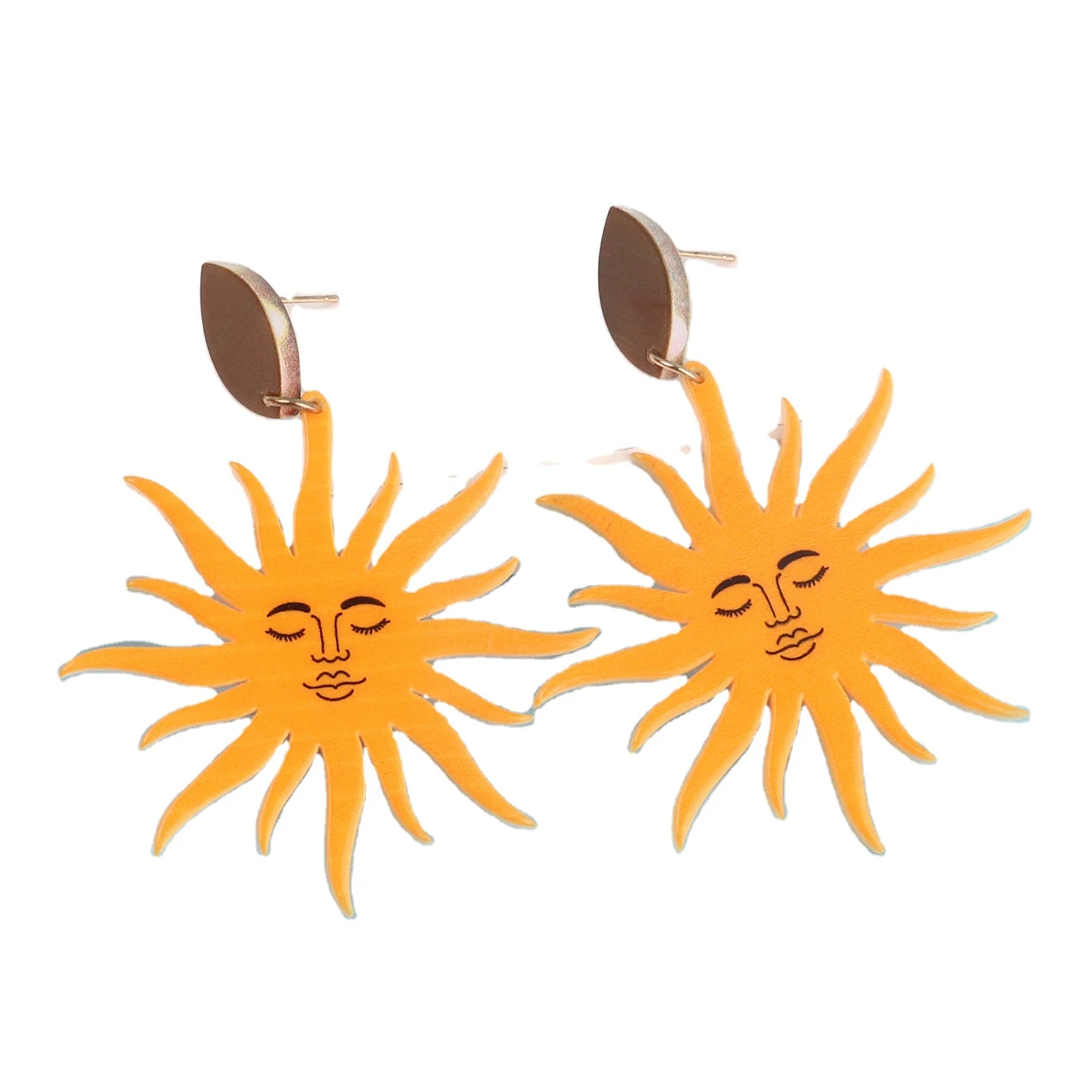 Factory price personality trend hip hop cool girl gift sun jewelry pendant earrings