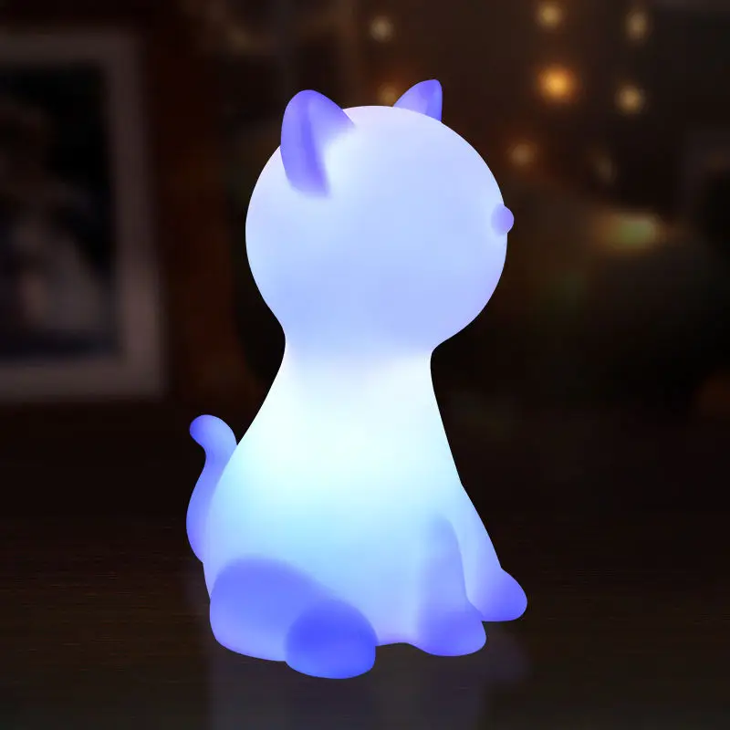 Custom Name Decor Personalized Remote Control RGB LED Cordless Rechargeable Battery Bed Lamp Cat Night Lights for Kids