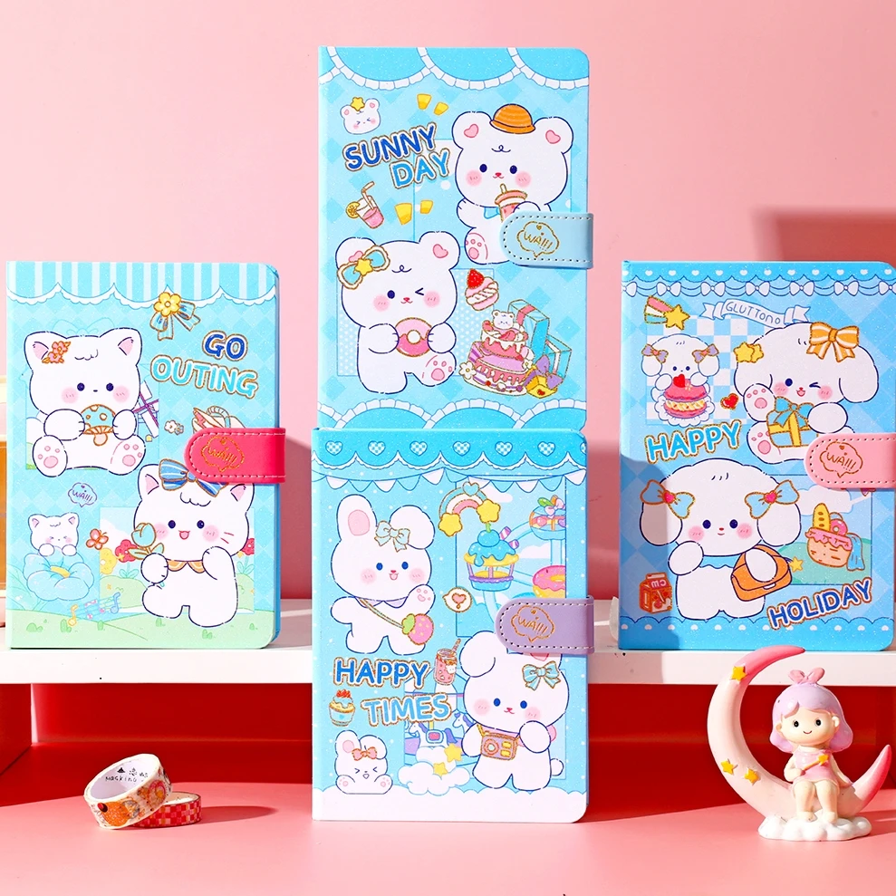 customized exquisite colorful notebook Cute thickened diary magnetic button Student stationery gift whole