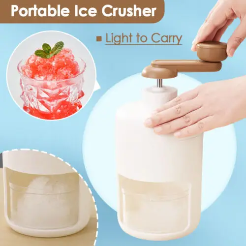 Handle DIY Ice Crusher Manual Portable Ice slush Maker home Snow Cone Smoothie Ice Shaver