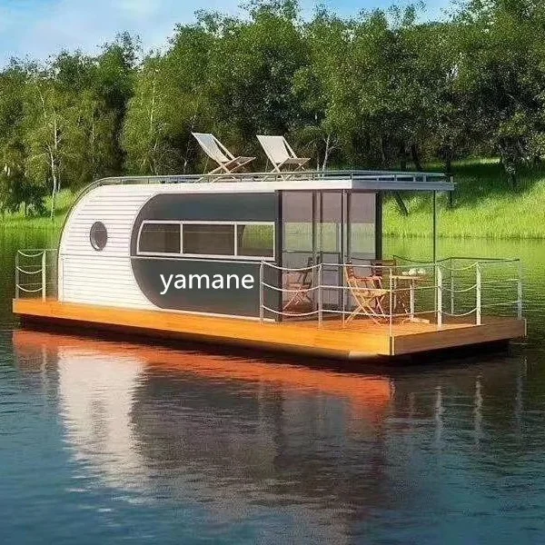 Понтонный дом YAMANE 12 м лодка алюминиевый водный стеклянный для отеля стиль жизни понтонная