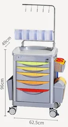 Manufacturers wholesale ABS infusion anesthesia trolley with drawer rescue silent universal wheel hospital treatment trolley