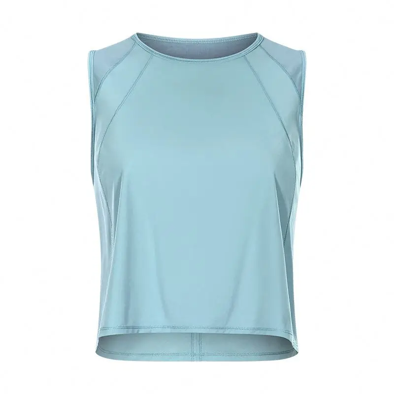 New lulu sleeveless vest crop short sexy back open-air speed dry breathable sports leisure lulu yoga clothes GYM lulu yoga tops