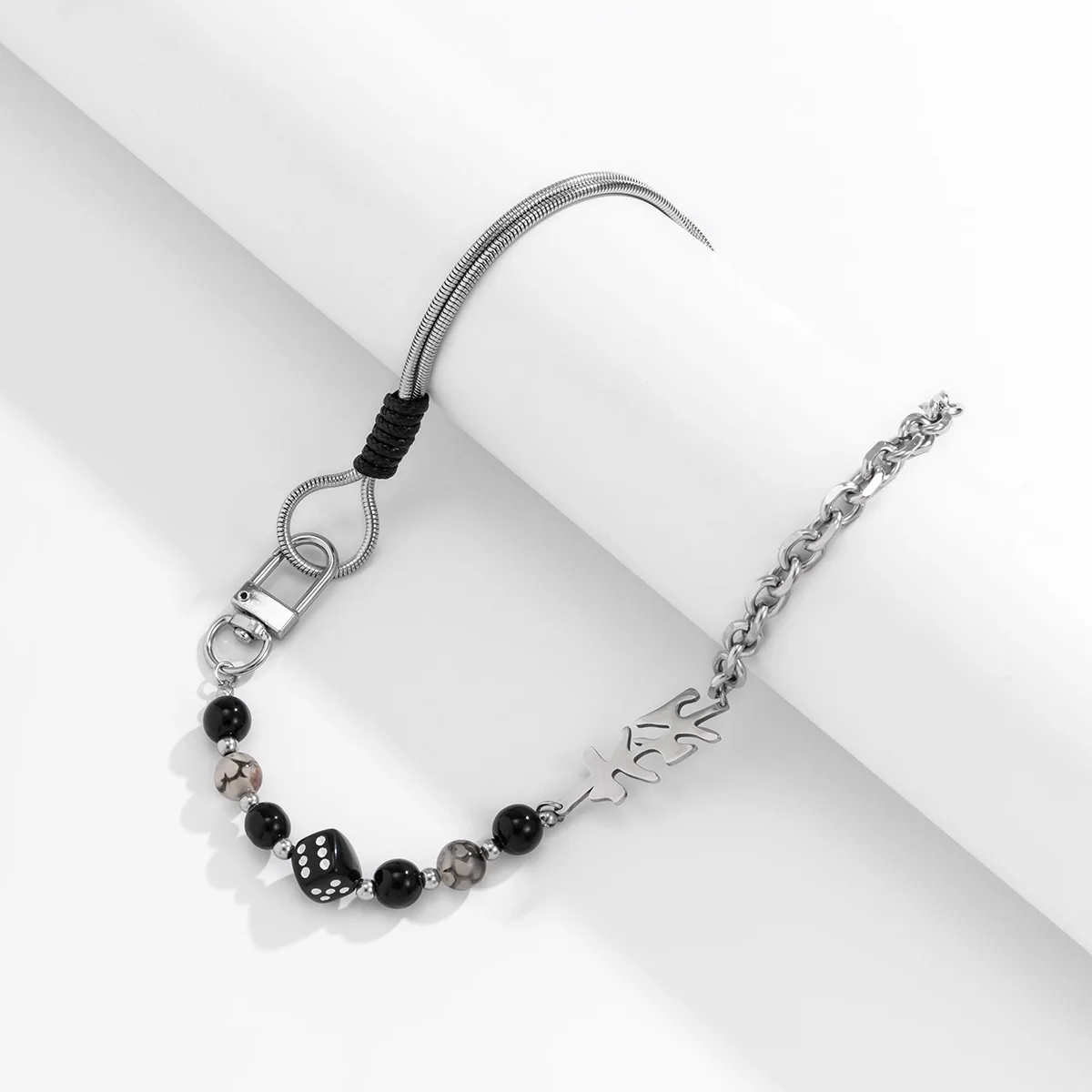 Оптовая продажа; Женская обувь в стиле «хип-хоп» Нержавеющая Сталь Змея Кость цепи толстый каблук кости из бисера ожерелье виде мужские ювелирные изделия