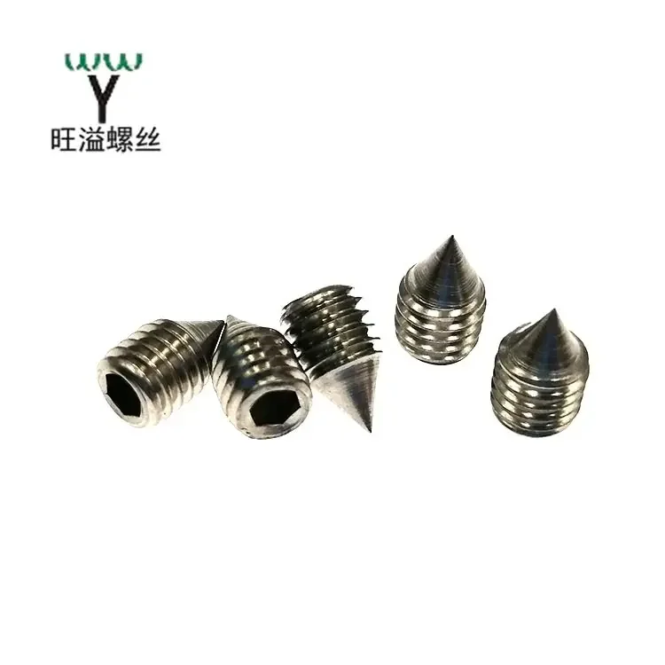 Factory customized hardware M3 to M10 stainless steel anti-theft plum drive taper point flat head set screws