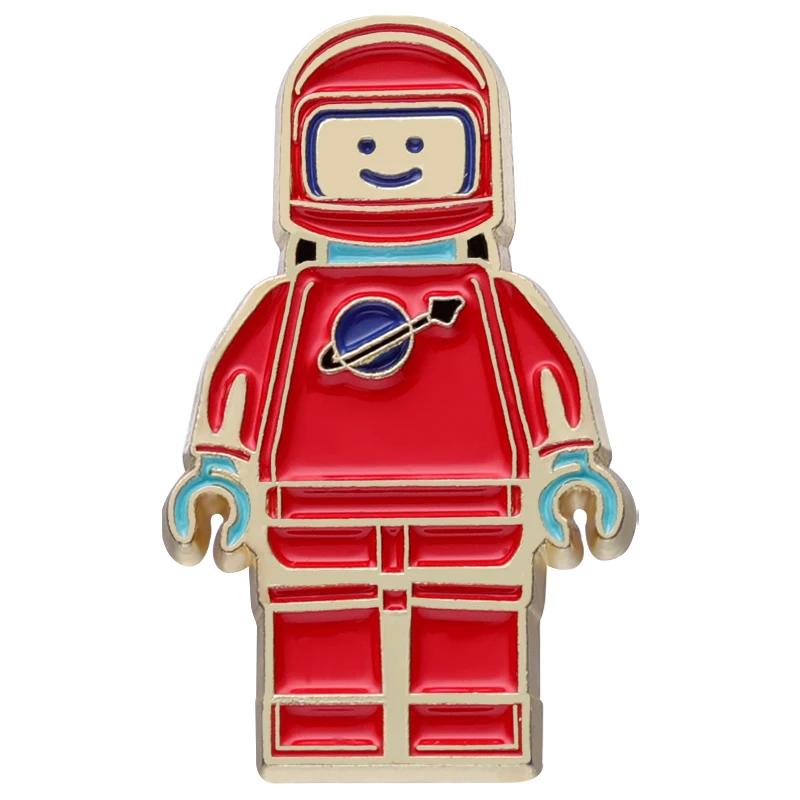 Red Astronaut Enamel Pins Classic Game Character Brooches Bag Clothes Lapel Badges Cute Anime Cartoon Jewelry Gift for Friends