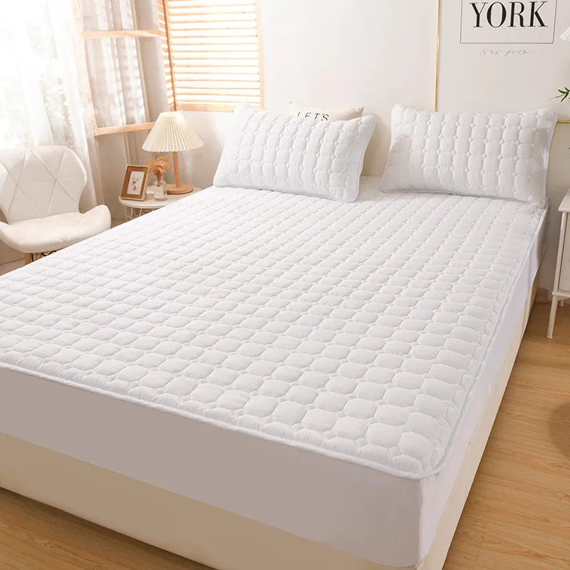 Hotel White Waterproof Fitted Full Size Mattress Protector Bed Cover For 5 Star