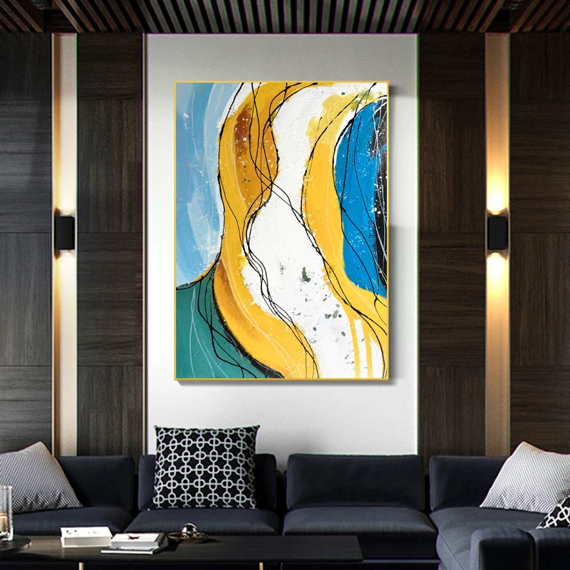 Origin Abstract Large Art Handmade Golden Tree Oil Painting Gold Art Foil Painting Interior Decoration