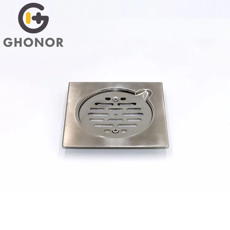 SUS 304 15X15 Shower Italian Flat Ceramic Floor Drain Italy Block Smell Removable Cover Drain New Model Decorative