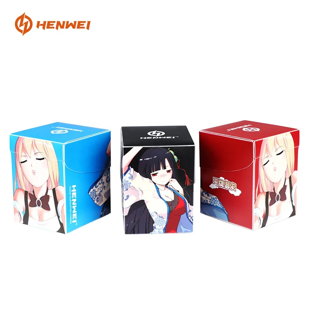 Custom Holder 100+ TCG MTG Yugioh Game Deck Box Protector Tipper Poker Suit Plastic Storage Playing Card Case