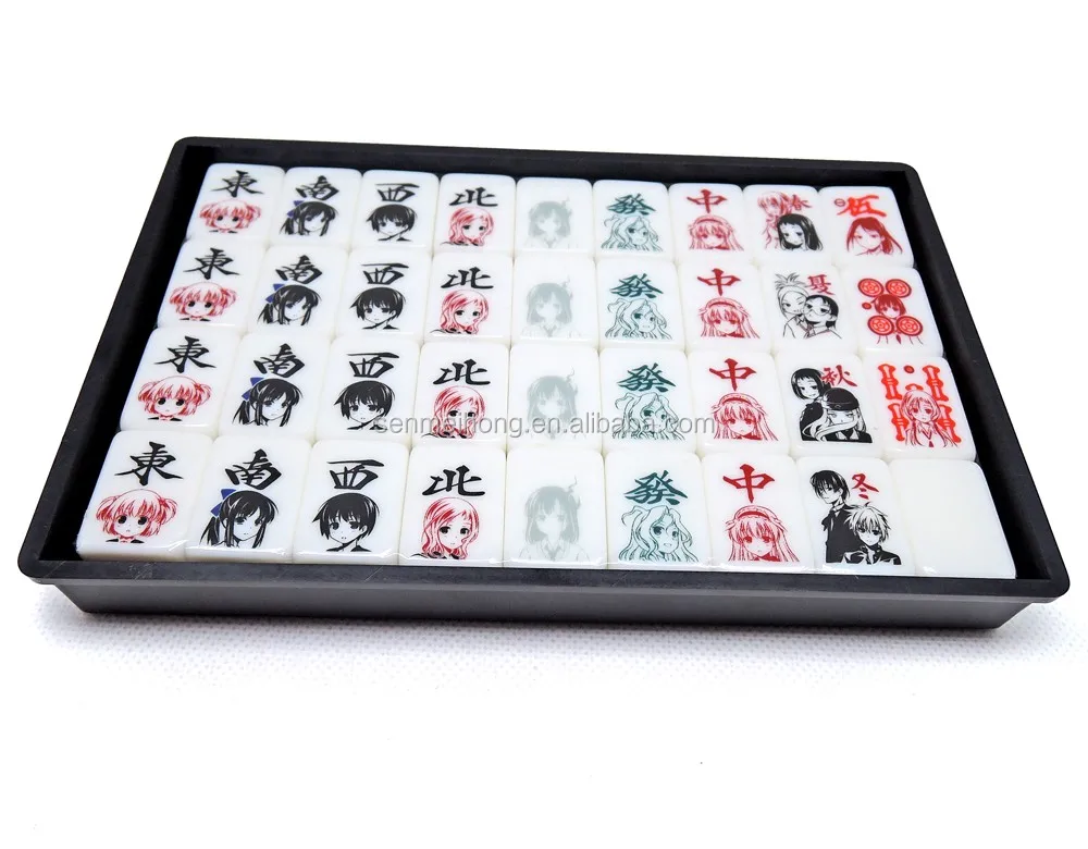 Colorful Japanese Mahjong pieces