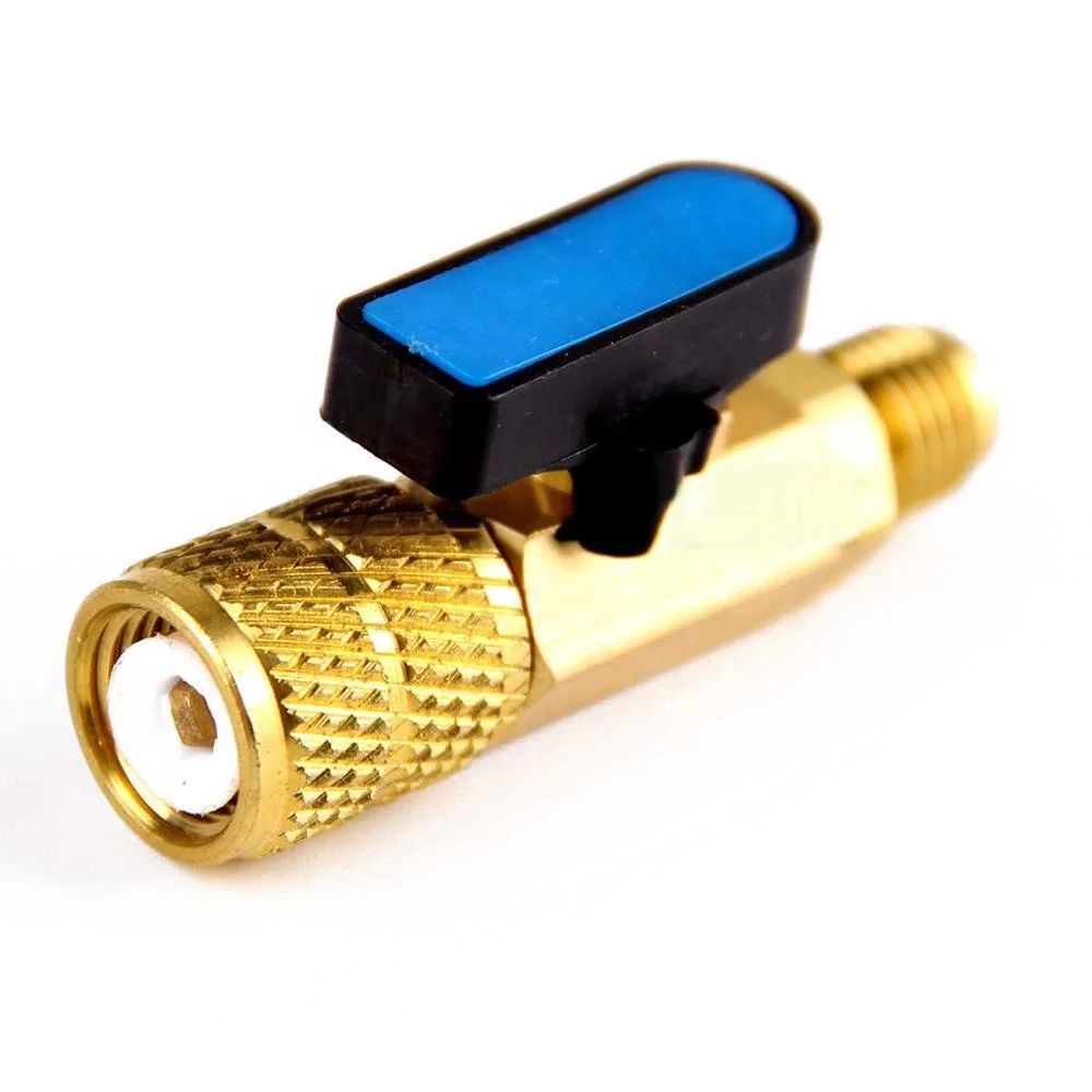 3 Color AC Charging Hoses Brass Straight Ball Valves for Refrigeration Manifold Gauges