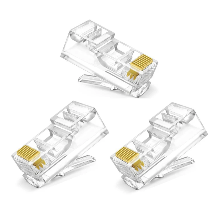Ethernet Cat6 UTP 8P8C Modular Plug Male Copper Lan Cable Unshielded 50 15u Golden Plated Internet Network Cable RJ45 Connector