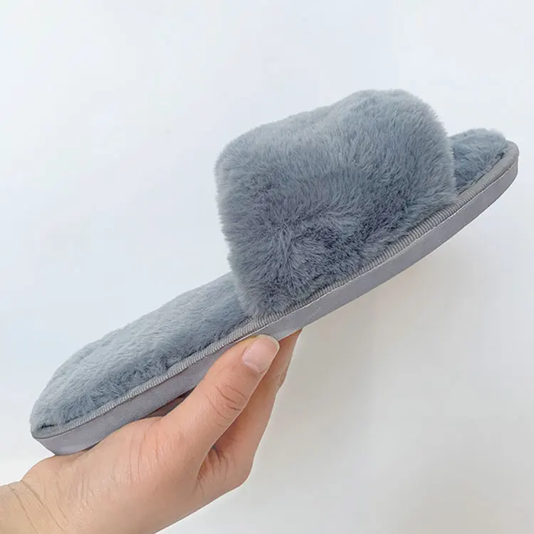 USA New Arrival Women Anti-slip Plush Slippers Cotton Fur Thick Sole Home Slippers WINTER