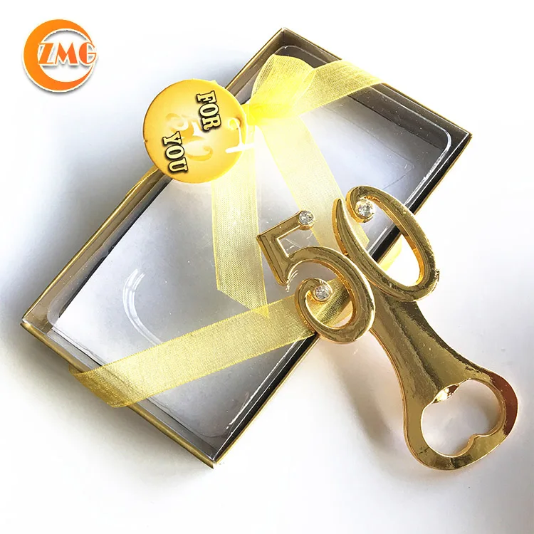 Best selling promotional souvenir gifts for th 50th anniversary golden wine opener metal