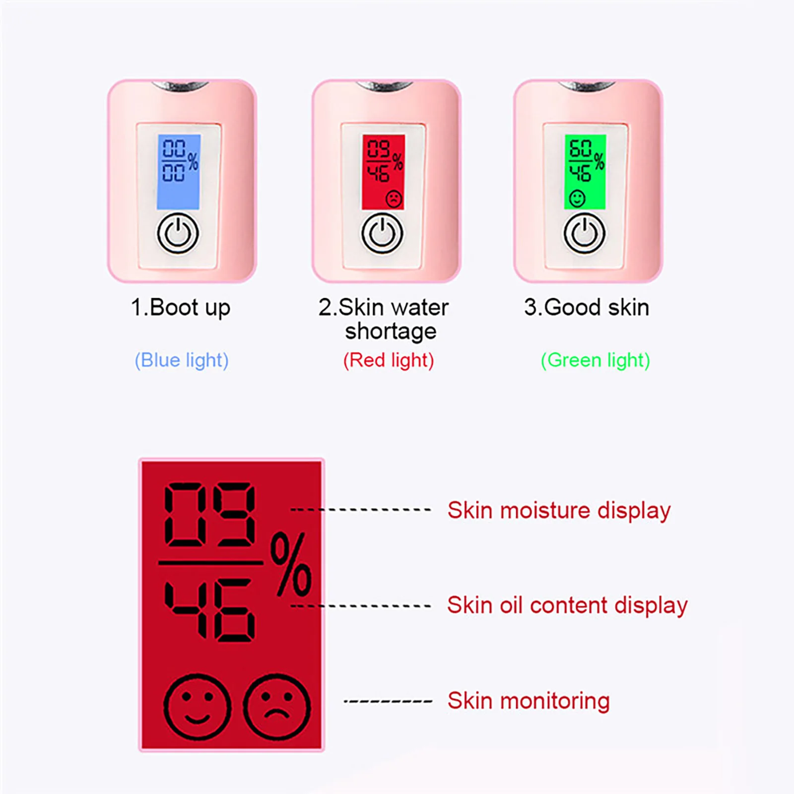 Handy Nano Cool Mist Spray Facial Mister Sliding Hydrating Facial Mini Nano Steamer  Face Mister Sprayer Atomization Skin Care