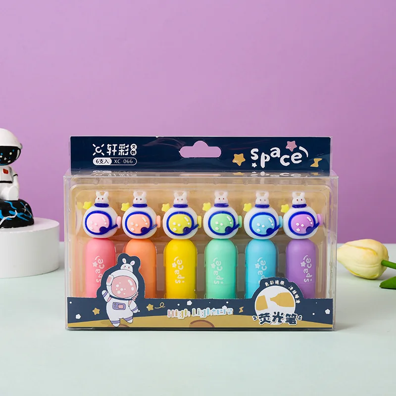 Creative Colorful Highlighter Pens Eco-Friendly Non-Toxic graffiti marker unicorn highlighter pen set for Students kids