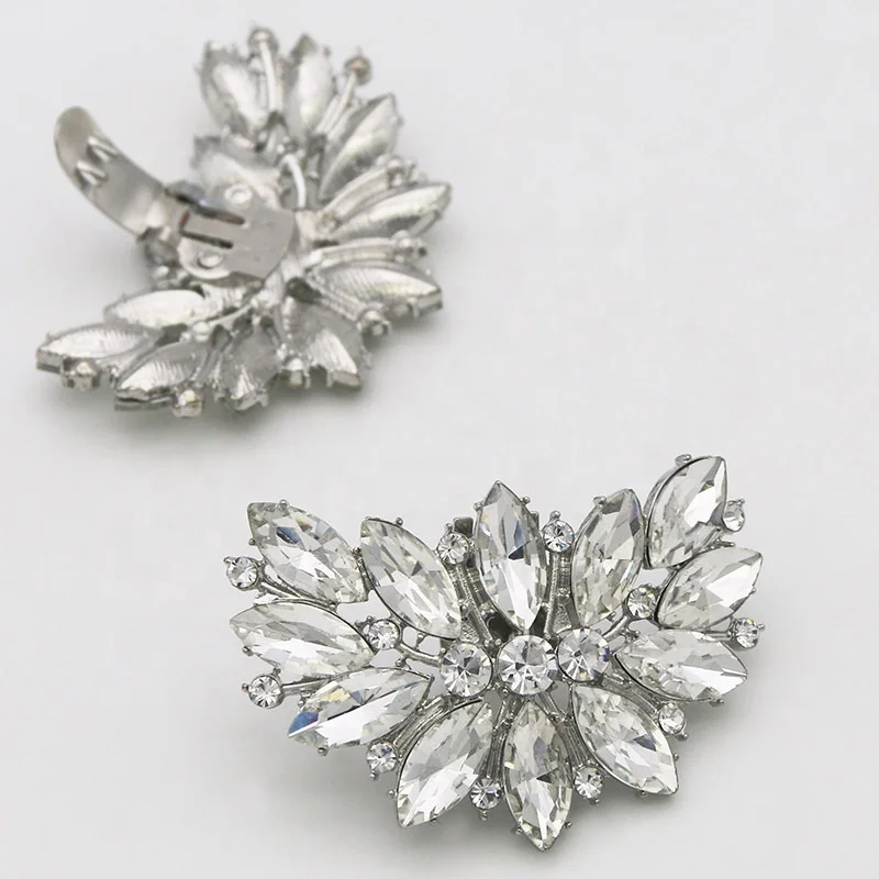 High Quality Shoe Jewelry Crystal Shoe Buckle Elegant Rhinestone Crystal Metal Shoe Clips for Wedding Party