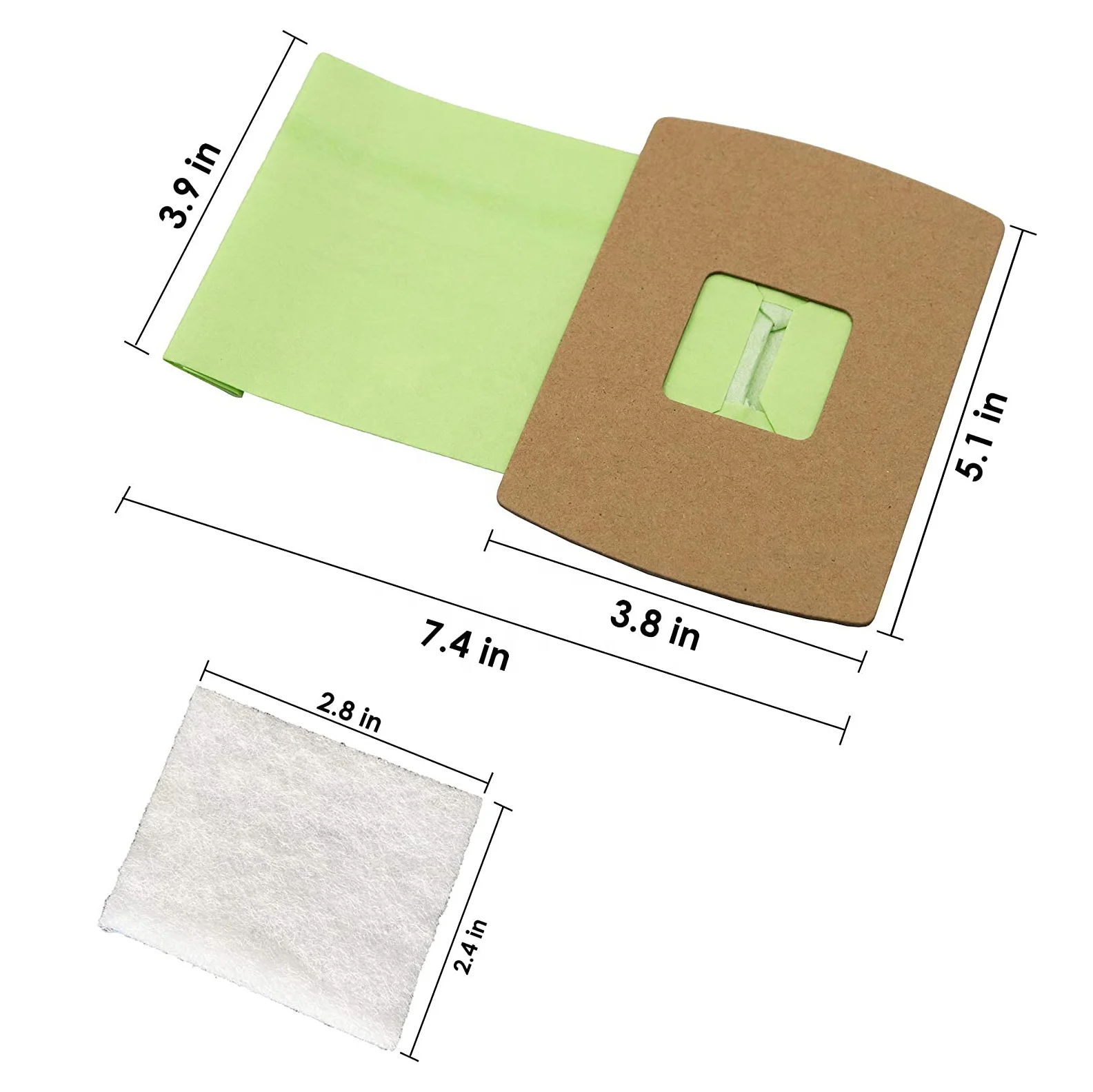 2024 Customized Disposable Two-Layer Green Paper Dust Bag PKBB12DW Hot Sale for Household Use Vacuum Cleaner Filters