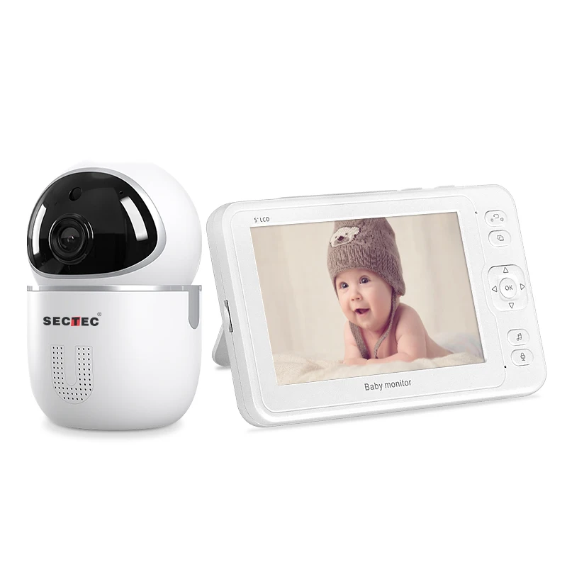 SECTEC New Model 5.0 inch LCD Display Baby Monitor Wireless Video With Digital Camera  Baby Monitor