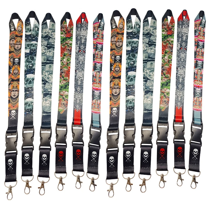 custom logo lanyard Neck Strap Sublimation Woven Neck Blank White Nylon Lanyards With Logo Custom Polyester Lanyard