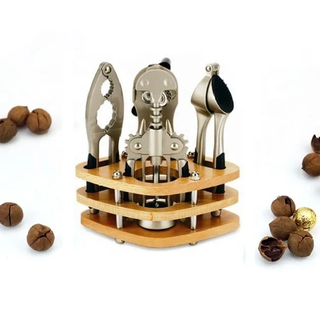 Хит продаж, кухонные приборы, инструменты, Деревянный штопор, подарочный набор, индивидуальный ручной набор кухонных инструментов из цинкового сплава