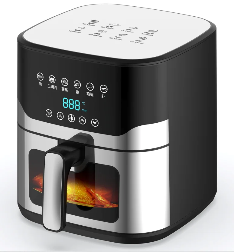 The GIAYOL miniature visual air fryer  features a vertical design and multiple cooking functions ideal for families.