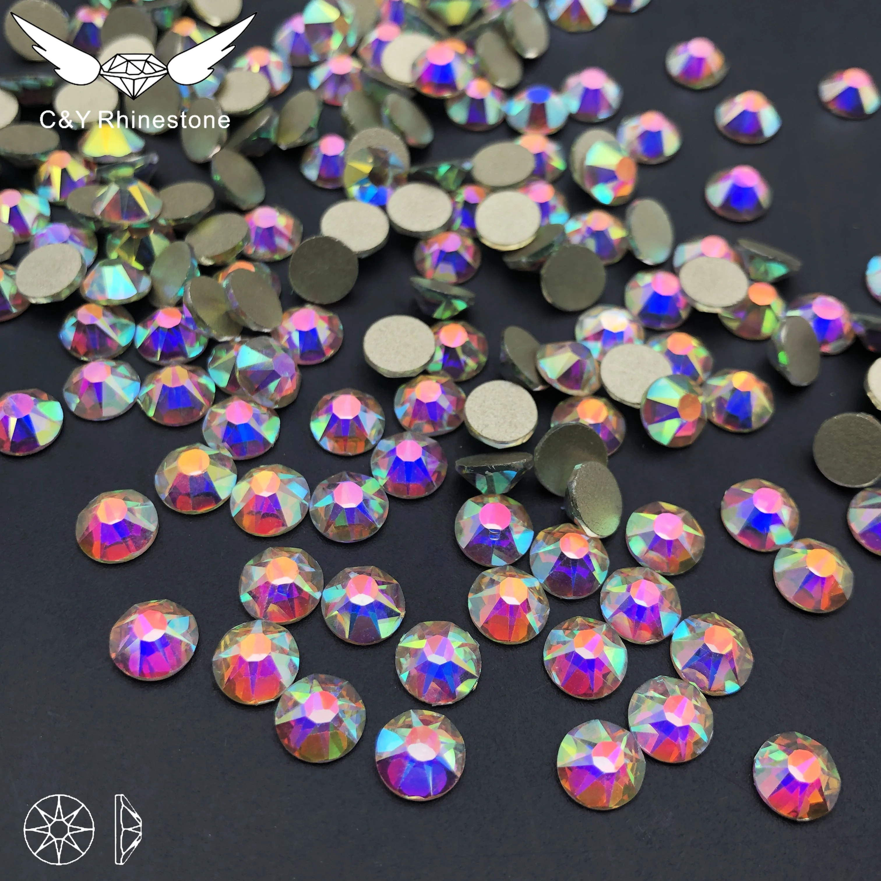2088 Flatback Non Hot Fix Bulk Crystal Large Rhinestone Nails Flat Back Ab Rhinestones