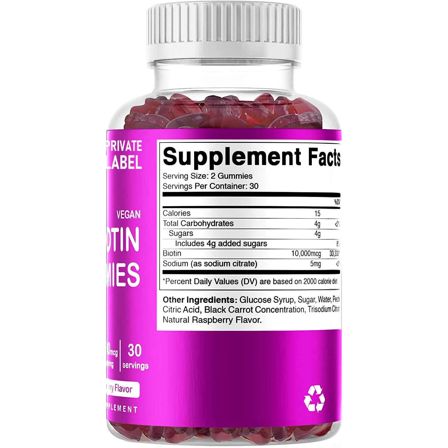 Оптовая продажа вегетарианские биотиновые и коллагеновые жевательные резинки биодобавки cheveux biotin