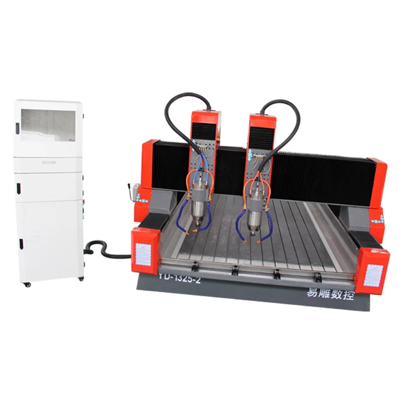 Профессиональная двойная головка 4 оси 1325 3d резьба по мрамору cnc router машина с поворотным