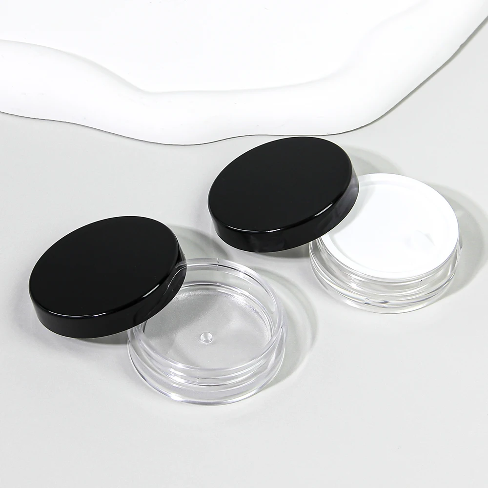 Free Sample 10g Clear Plastic Small Jar Empty Cosmetic Packaging for Eye Cream Lip Balm Container Mini Loose Powder Jar