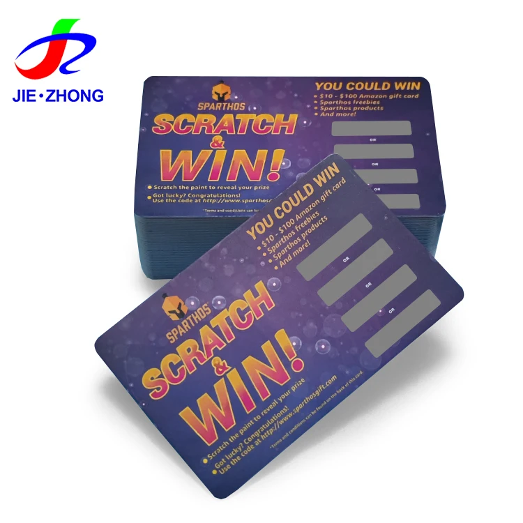 Full Color Manufacture Custom Printing Paper Lottery Ticket Scratch Off Cards