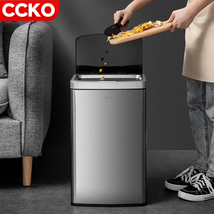 CCKO CK9919 15L/20L/30L/40L stainless steel electric automatic garbage rubbish waste dust bin sensor dustbin smart trash can