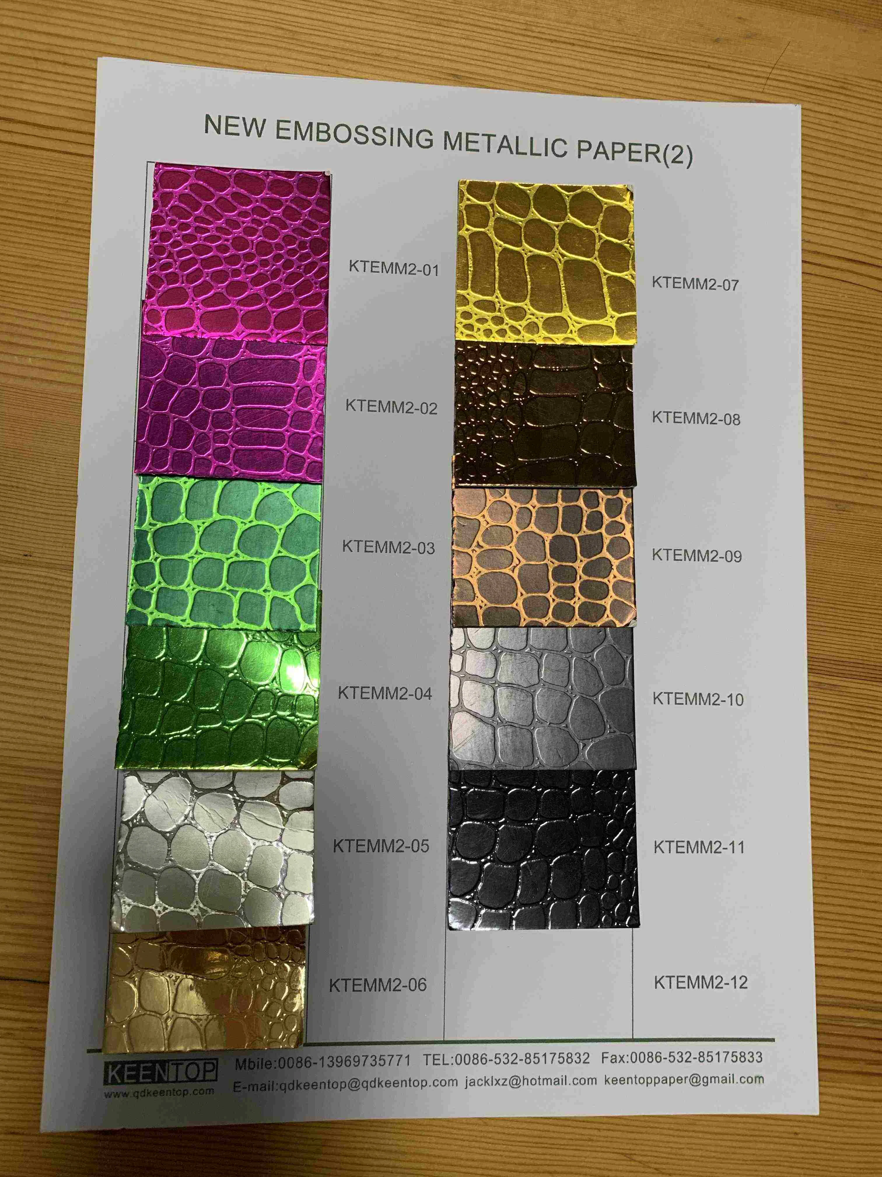 
embossing PET laminated paper 