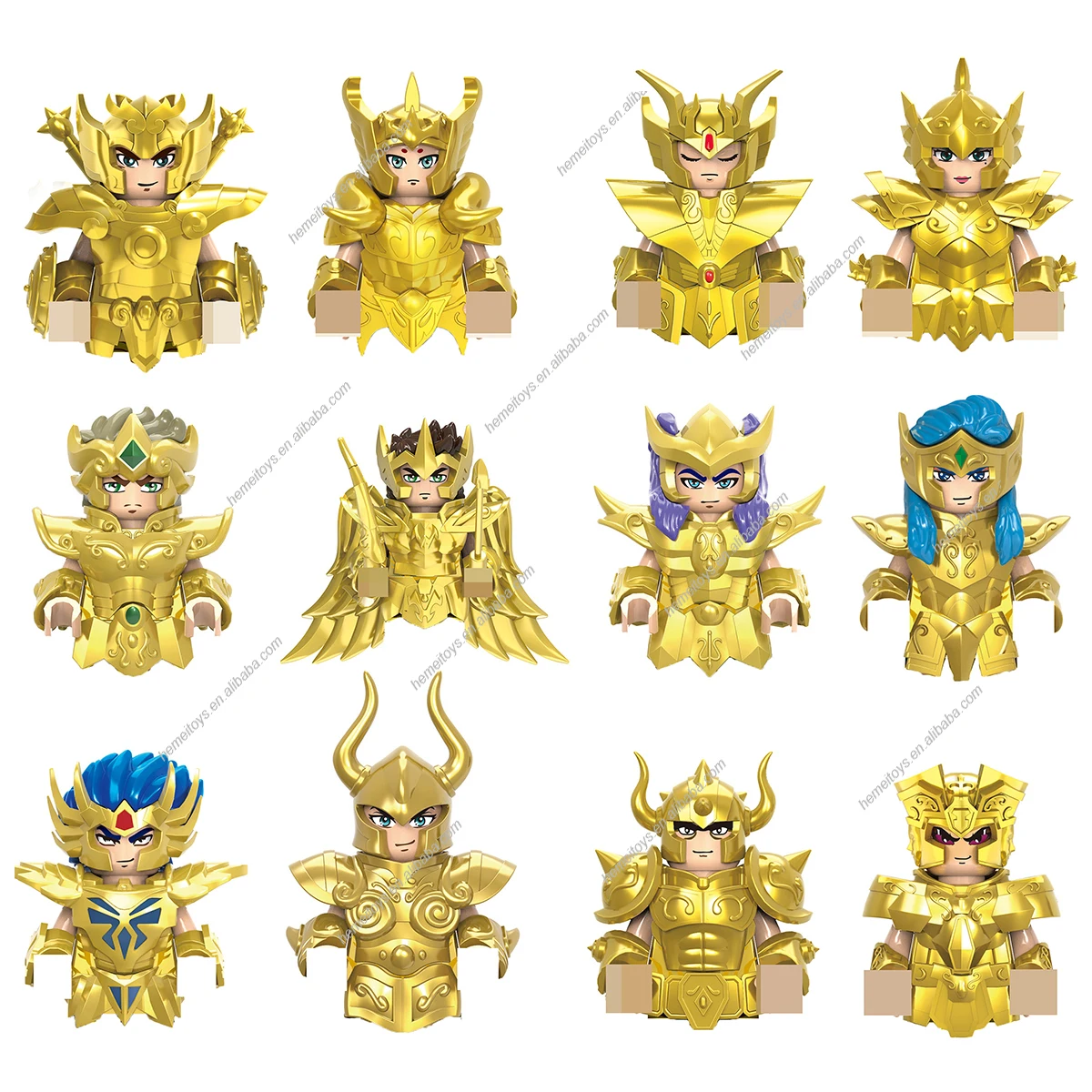 CQ17-CQ22 Twelve Constellations Golden Saints Seiya Knights Figure Virgo Libra Aries Taurus Building Block Figure Collect Toy