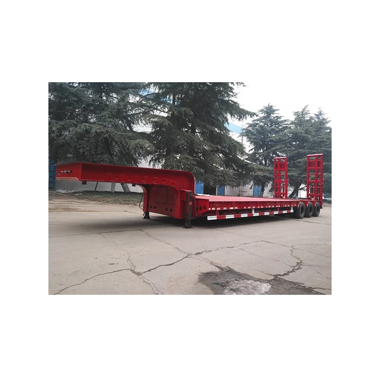 High strength three-line six-axle transport semi trailer low deck lowbed trailer