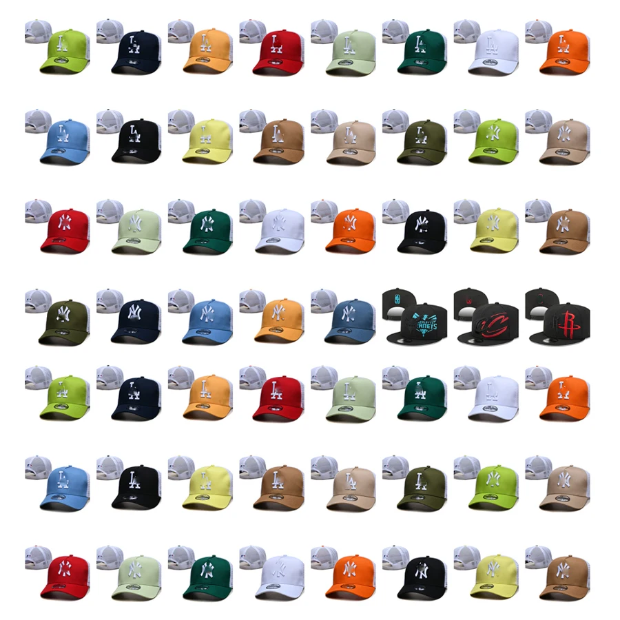 League unstructured L and A letter caps 3D embroidered cotton baseball caps Asian American mesh caps
