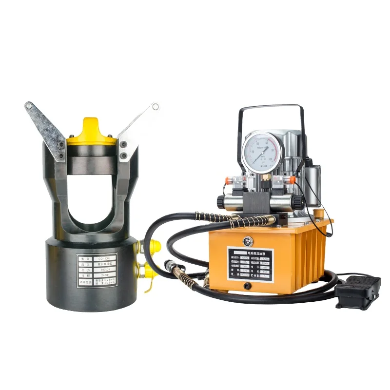 Wire Cable Crimping Plier CO-100S and electric hydraulic oil pump set steel rope pressing machine for steel rope connecting 100T