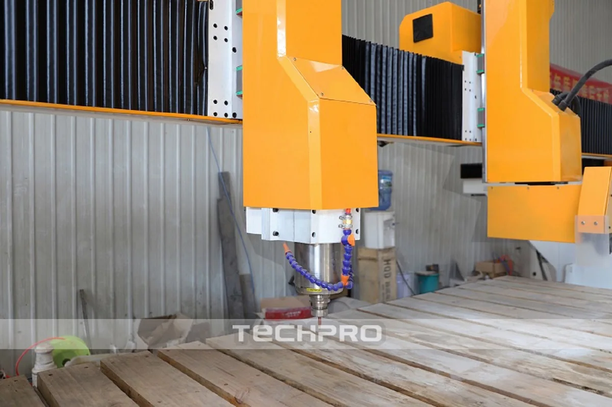 China 4 Axis ATC Double Heads Bridge Saw Stone Cnc Router Carving Cutting Machine Automatic Cnc Bridge Saw Granite Marble