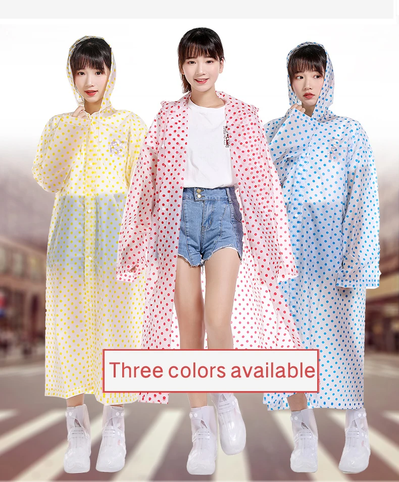 Wholesale reusable eva bicycle rain ponchos women rain coat waterproof with hood fashion foldable raincoat