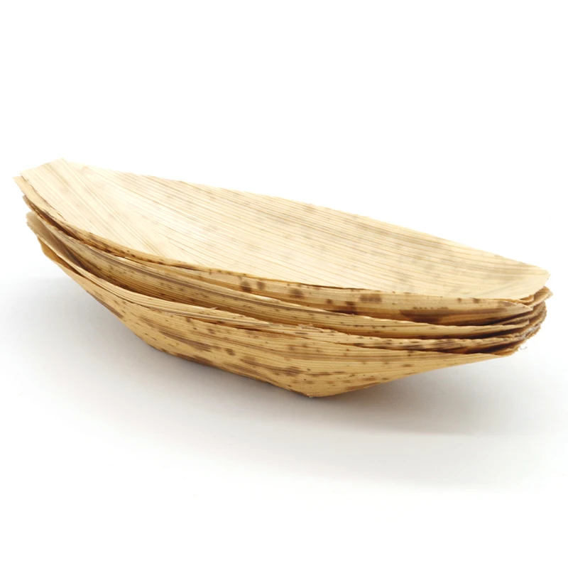 Натуральный бамбуковый лист для ресторана, одноразовая японская лодка для суши