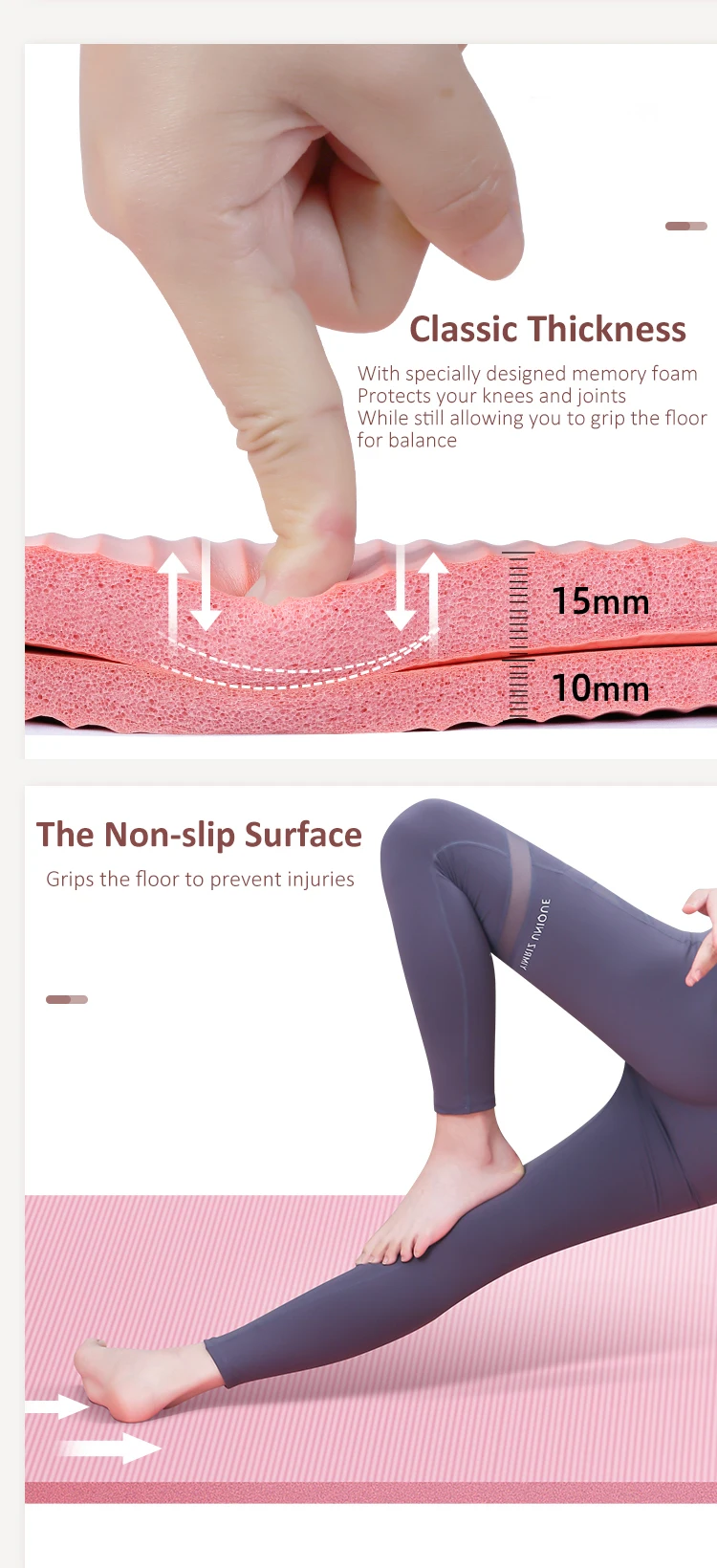 Yoga all purpose Extra Thick High Density Anti Tear Exercise Yoga Mat with Carrying Strap